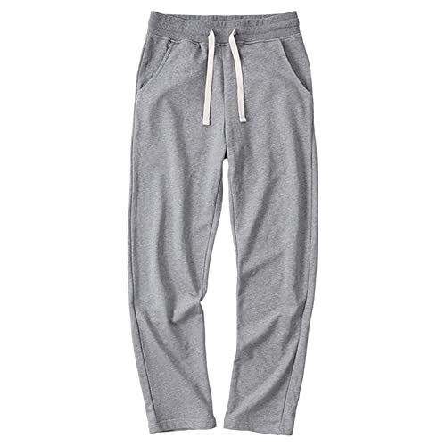 JEsilunmaMY Men's Jogger Sweatpant with Pockets Elastic Waist Athletic Lounge Pants Casual Loose Workout Running Track Pants (Light Grey,38)