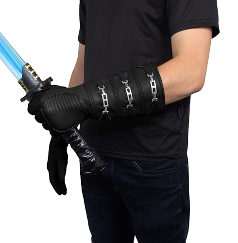 Image of URBAN BUCK Real Sheepskin Leather Sky Gauntlet Costume Glove - Regular Fit Long Arm Cuff Mens Unlined Cosplay Gloves