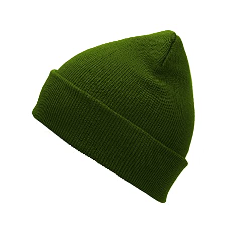 Image of Zando Cuffed Slouchy Beanie Hats for Women Men Youth - Soft Warm Knit Winter Hat Skull Watch Cap Daily Halloween Cosplay, 01 Army Green, One Size