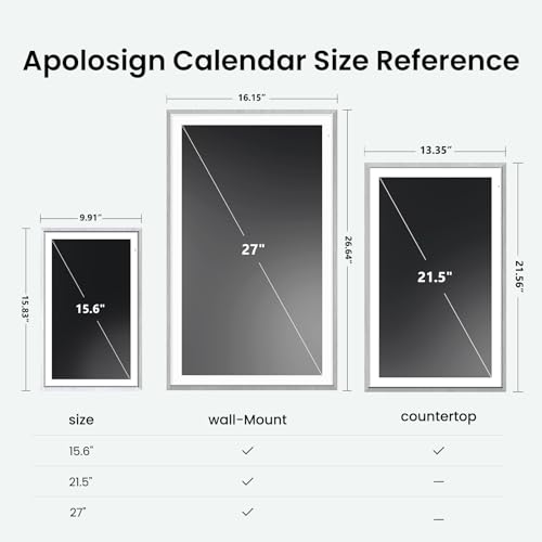 ApoloSign 15.6-inch Digital Calendar: Dual Mode Calendar with Google Play & Multi-calendar Sync, Electronic Planner & Chore Chart, Smart Touchscreen, Interactive Display for Family Schedules (Gray Wood, 15.6") - Image 3