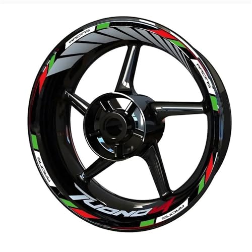Felgen Aufkleber Reflektierende Felgenaufkleber Für Aprilia Für Tuono V4, Streifenband, Nabenaufkleber Motorrad Dekor Felgenaufkleber(Farbe 1)