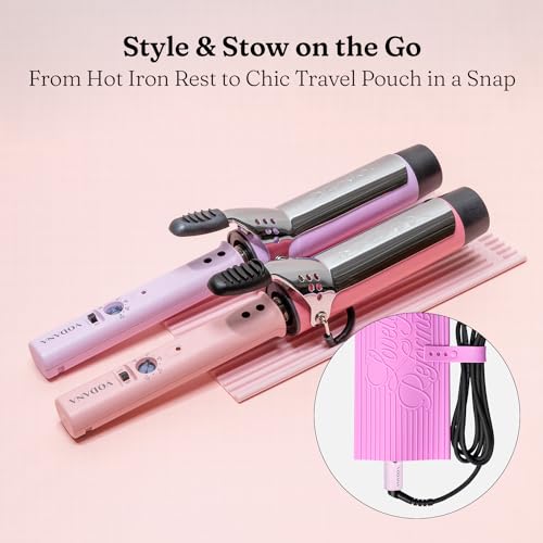 Silicone Heat-Resistant Pad for Hair Styling Irons - Travel Friendly Organizer (Pink)