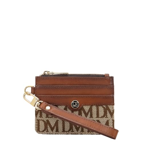 Image of Da Milano Leather Card Holder for Men & Women - Beige & Cognac | Leather