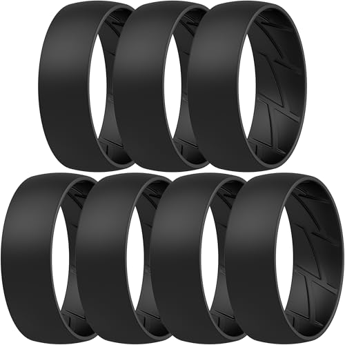 Image of ThunderFit Silicone Rings for Him and Her, Rubber Engagement Bands Unisex - 1 /4 /5 /7 /8 Variety Multipack