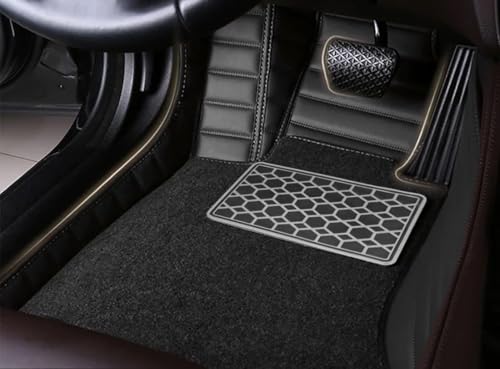 Image of CHIRON 10D Compatible with BMW 7-Series Custom Fitted Faux Leather 10D Antiskid Car Floor Mats - Black