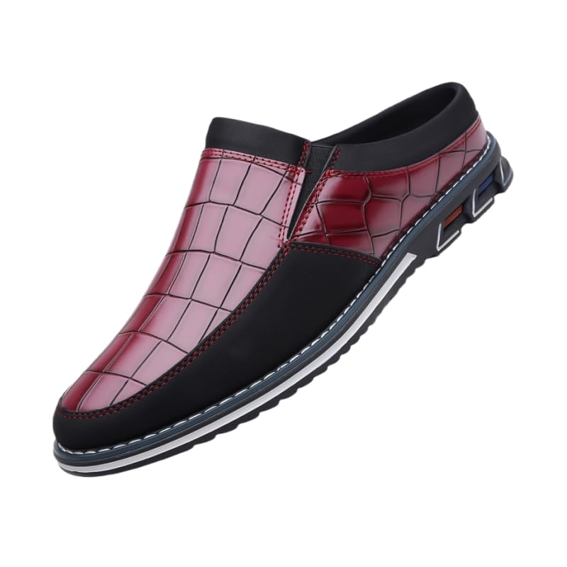 Men's Stylish Slip-On Loafers | Comfortable Casual Shoes | Durable Rubber Sole | Office & Casual Attire | All-Season Versatility | Stylish Two Tone Brown & Black Design