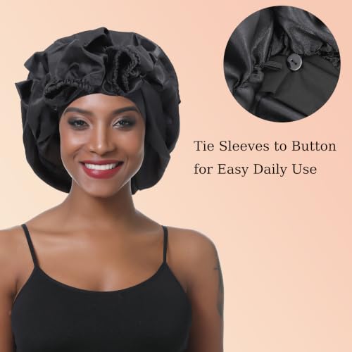 Long Satin Bonnet for Braids Silky Hair Bonnets - Image 3