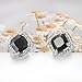 Yoursfs Black Crystal Clip On Earrings for Women Non Pierced Square Black Cubic Zirconia Earrings 18k White Gold Plated Fashion Jewelry