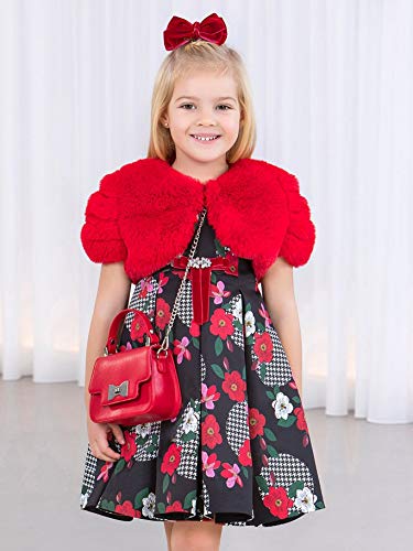 Abel & Lula Fur Bolero for Girls Red2