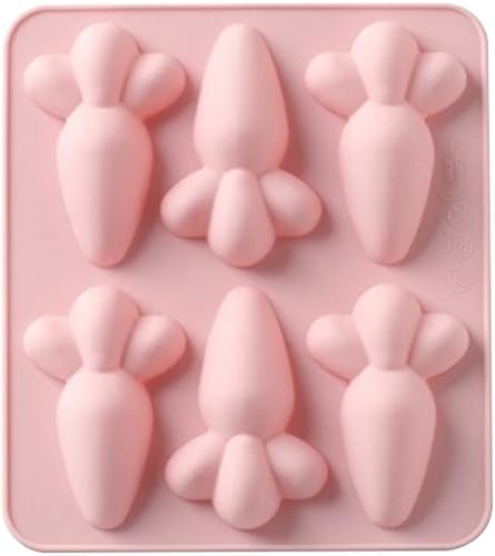 BESTOYARD Moldes para tartas de 6 cavidades, molde de silicona de zanahoria, herramienta de decoración de pasteles, postre de chocolate, molde para