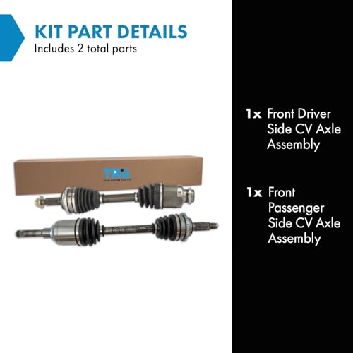 Image of TRQ Front Driver Side and Passenger Side CV Axle Assembly Set 2 Piece Compatible with 2010-2012 Ford Fusion V6 3.0L 2010-2011 Mercury Milan V6 3.0L