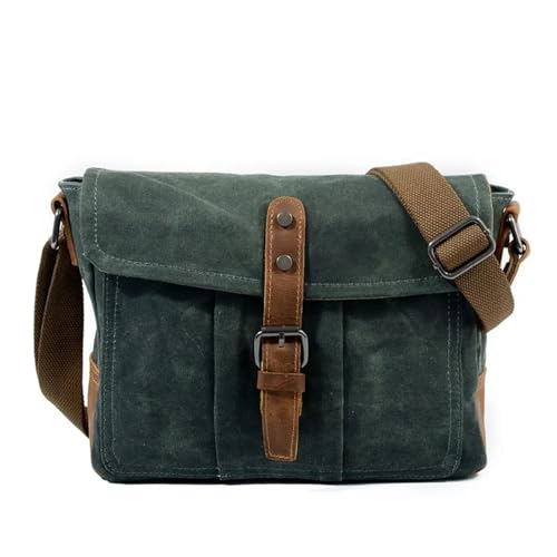 Sac Bandouillère Homme Sac bandoulière homme style rétro, en toile imperméable, simple et décontracté, pouvant contenir téléphone, portefeuille livres(Color 3)