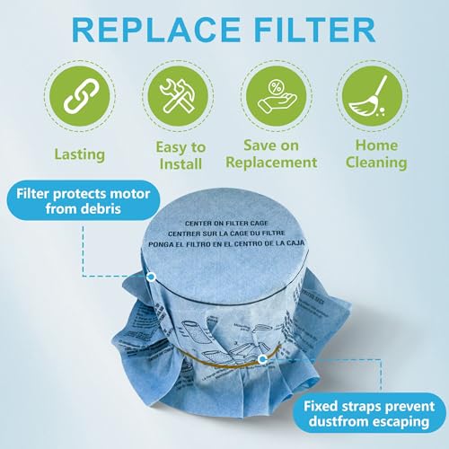 Shop Vac Filters VF2002 - 8-Pack Reusable Wet Dry Vac Disc Filters with 8pcs Retaining Bands for 5 Gallon and Larger Shop Vac Wet/Dry Vacuum Cleaners