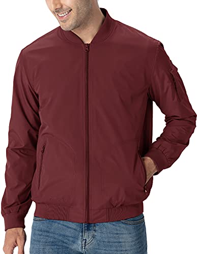 Image of TBMPOY Men's Windproof Bomber Jackets Lightweight Track Jackets Windbreaker Outdoor Golf Fashion Coat