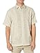 Cubavera Men's Short Sleeve Printed L Shape Woven Shirt