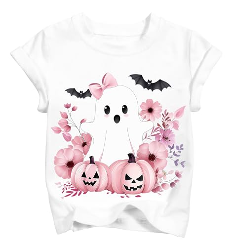 Boys Halloween Shirt Kids Pumpkin T-Shirts Girls Toddler Spooky Ghost Clothes Funny Graphic Tee 2025