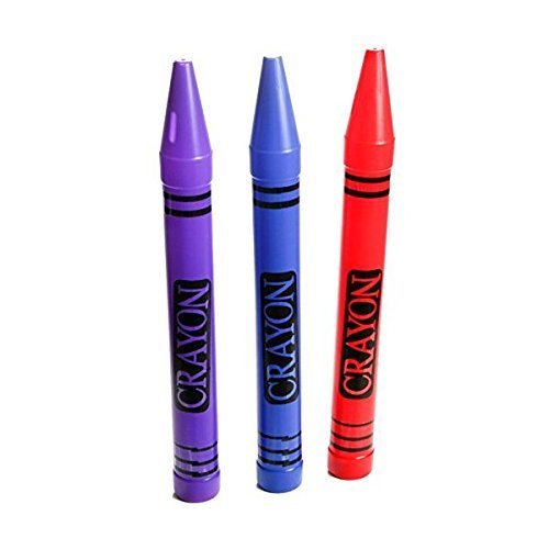 ROCKYMART Universal Affect - Lot of 3 - Crayon Coin Savings Banks - Please Note That The Dimensions are Approximately 22.5" Tall x 2.25" Wide & deep - 1 Each of Blue, Purple and red