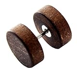 eeddoo Ohrstecker Fake-Plug Braun Ahorn-Holz 10 mm