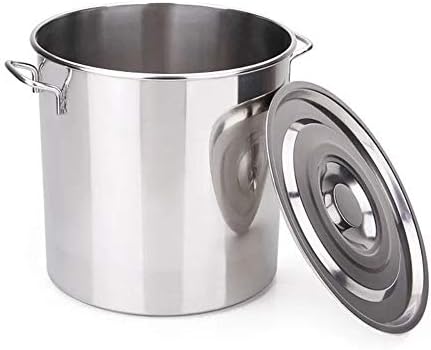 Stainless steel soup pot Large capacity bucket Oil storage barrel Storage bucket (21.7×21.7in-97L/25Gallon) image 5