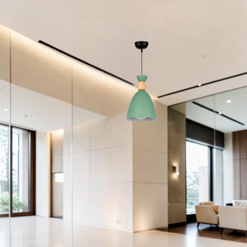Image of Modern Green Aluminium Pendant Light for Ceiling, Decorative Hanging Light for Living Room, Dining Room, Kitchen & Cafe Pack of 1