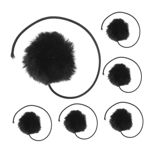 Totority 6個 猫の爪とぎ 交換用ボール 猫のおもちゃ屋内 ペットのおもちゃの猫ボール 毛むくじゃらの猫のおもちゃ 猫のおもちゃボール ぬいぐるみ Black