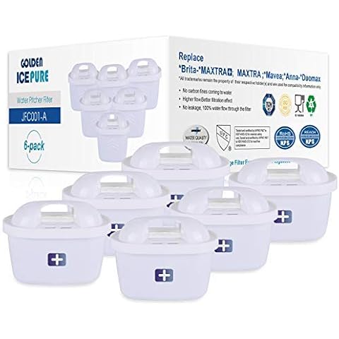 Filtro de agua GOLDEN ICEPURE para Brita Maxtra + y Maxtra, pack de 6 Cover