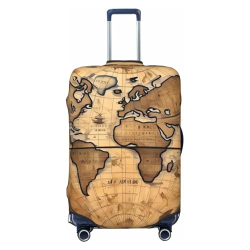 Ancient Map World Globe Luggage Covers for Suitcase Elastic Suitcase Cover Protector Dustproof Anti-Scratch Thicken Travel Luggage Cover Washable Baggage Covers Fit 18-32 Inch Luggage X-Large
