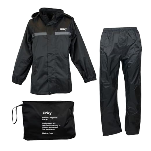 Brixy Regenpak - Dames & Heren - Maat S - Waterdicht & Ademend - Reflecterend - Zwart