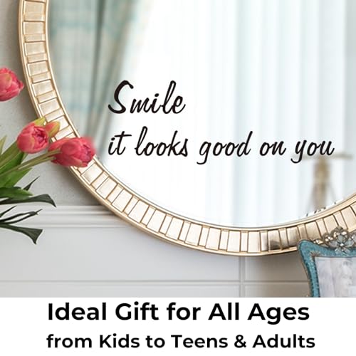 Image of Smile 'Looks Good on You' Mirror Decal, Positive Vinyl Decal for Kids & Teens' Bathroom