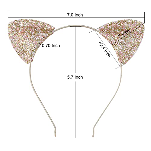 Lee Design Glitter Cat Ears Gifts Glitter Hair Bands Cat Ears Headband For Daily Wearing And Party Decorations,One Size (Light Color), Medium #TOP1