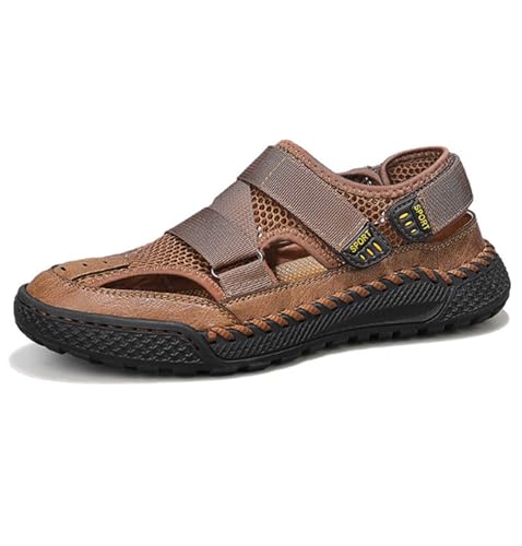 Men's Mesh Fisherman Sandals - Adjustable Strap Closed-Toe Design Summer Breathable Walking Shoes