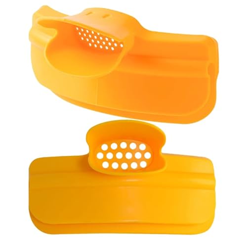 VOSAREA 2pcs Silicone Pot Strainer Clip on Strainer for Pots Pans Bowls Kitchen Food Colander Round Edge Deflector Pour Soup Spout Funnel for Pasta Meat Vegetables Fruit
