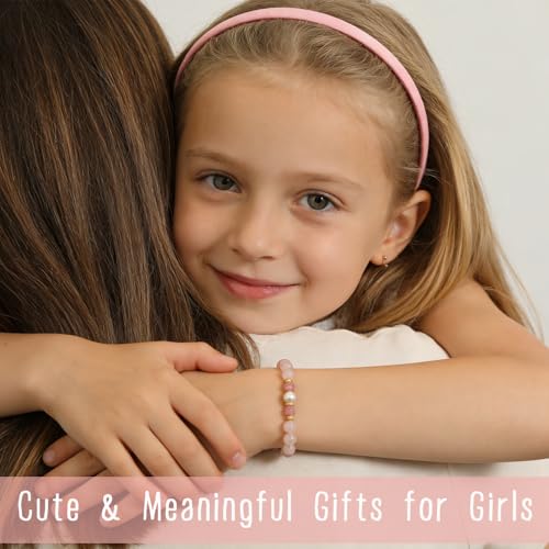 Image of Quietsun Trendy Gifts for Her-Positive /Love /Joy Natural Crystal Bracelets for Girls /Teens /Adults-Adjustable /Handmade-Gift Box Packing