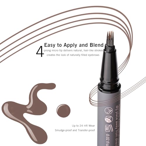 Image of Eyebrow Pencil Medium Brown, Ultra fine Brown Eyebrow Pencil for Women, 4-Prong Fork Tip for Realistic, Natural Brows, Smudge-Proof Formula for 24h YES.EYE DO (Velvet Mocha-Medium Brown)