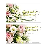 GESCHENKGUTSCHEINcom by POS-HAUER. 100 Gutscheine, blanko zum selber Ausfüllen. Für Blumenhandlungen Floristik Blumen Gärtnerei.