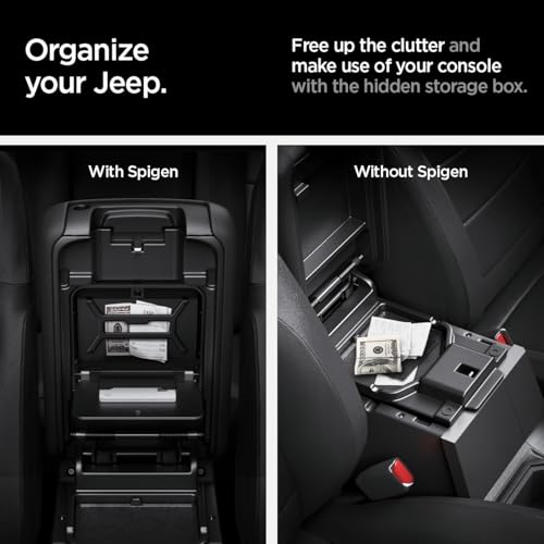 Image of Spigen One-Touch Center Console Hidden Storage Box Designed for Jeep Wrangler and Jeep Gladiator