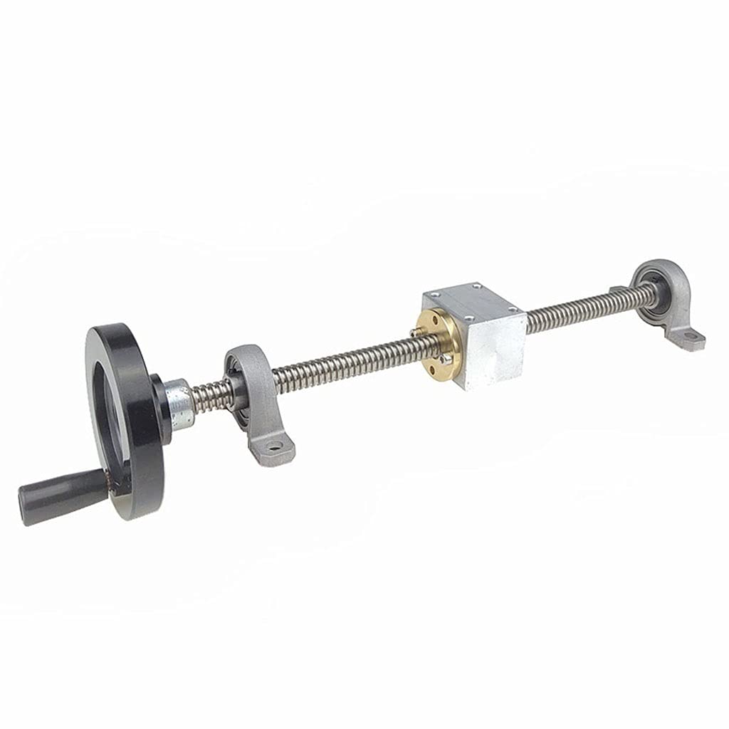 Vite di comando industriale Barra filettata in acciaio inossidabile T12 con set di volantini, tavolo scorrevole lineare da 550 mm a 1200 mm di lunghezza for stampante 3D(Horizontal Bracket,550MM)