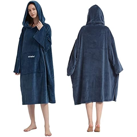 Changing Bath Robe-Surfing Poncho Towel Bathrobe with Hood for Beach,Swimming,Home Cover