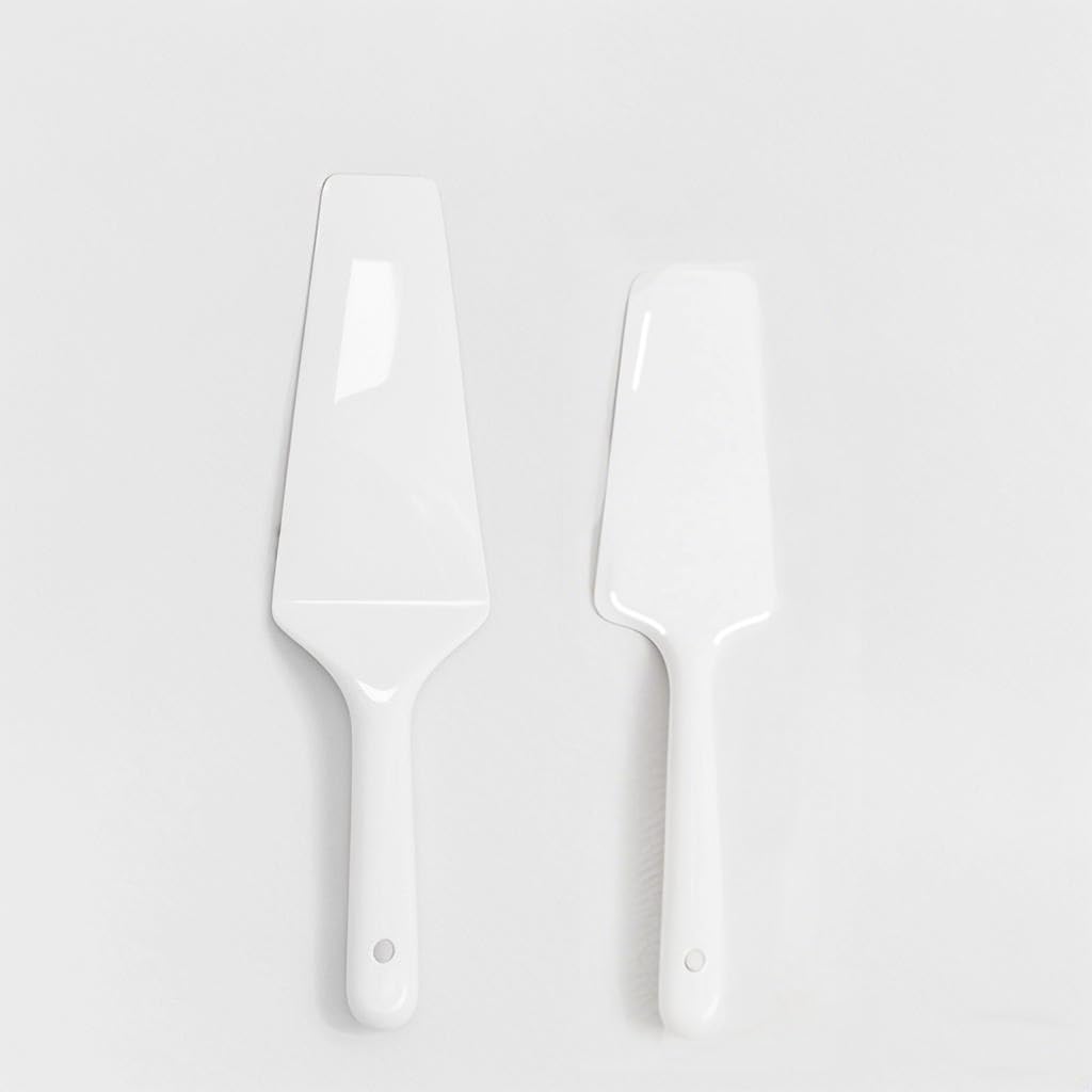 Juego de 2 cortadores de cerámica para tartas de pizza, para bodas, fiestas de cumpleaños, aniversarios, con borde liso (grande y pequeño)