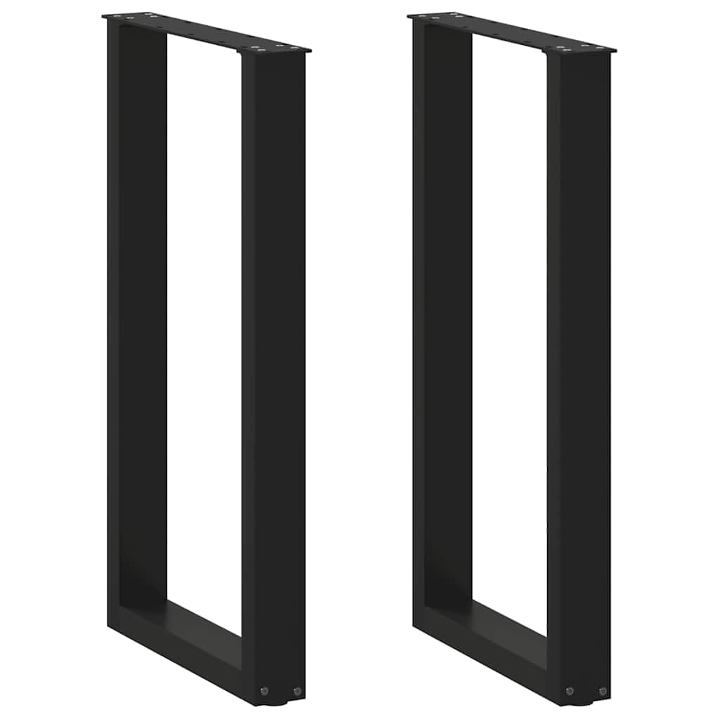 SXZenSpace U-Shaped Bar Table Legs Black 50 x 91 cm Powder-Coated Steel Adjustable Feet Modern Heavy-Duty Dining Desk Support for Kitchen Counter Breakfast Office Bistro