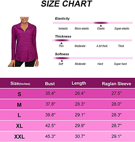 Luranee Polo Shirts For Women,Exercise Yoga Quick-Dry Running Zip Up Tops Workout Daily Casual Lightweight Sweat-Wicking Training Fitted Gym Golf Clothes Black Purple Medium #TOP3