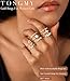 TOSGMY Gold Silver Rings For Women Non Tarnish Gold Plated Stackable Rings Wedding Engagement Bands Dainty 14K Gold Ring Simple Trendy Cubic Zirconia Thumb Stacking Ring Pack Size 4-11