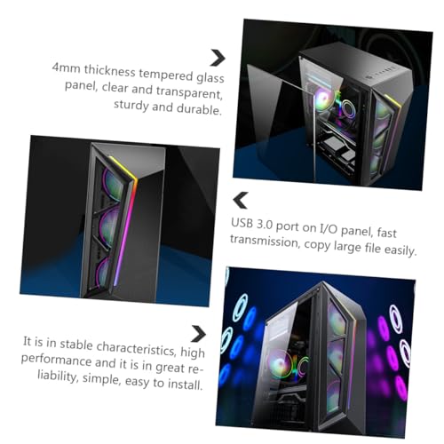 Boîtier d'ordinateur ATX transparent acrylique compatible disque SSD HDD PC bureau