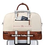 Weekender Bag for Women, Large Overnight Bag Canvas Travel Duffel Bag Carry On Tote with Shoe Compartment 21" 3Pcs Set - Image 3