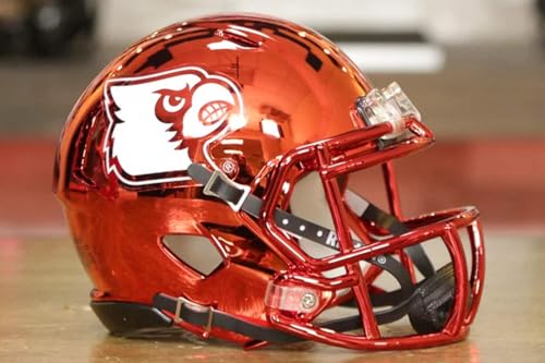 NCAA Louisville Cardinals Unisex Louisville Cardinals Helmet Riddell Replica Mini Speed Style Chrome...