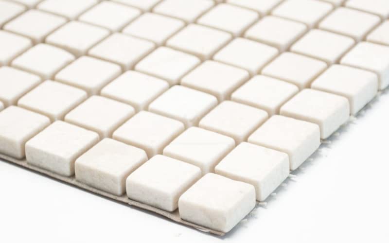Piastrelle a mosaico, marmo naturale, bianco, Botticino Antico, MOS38-0104