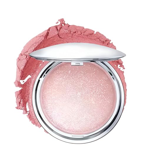 Image of Shimmer Glow Highlighter Cream,Soft Glitter Highlighter,Pink Highl/ighter Makeup,Face Makeup Powder Cream for Women,Lightweight Texture,Suitable for Eye,Face & Body,Waterproof,Long-Lasting,Beautiful