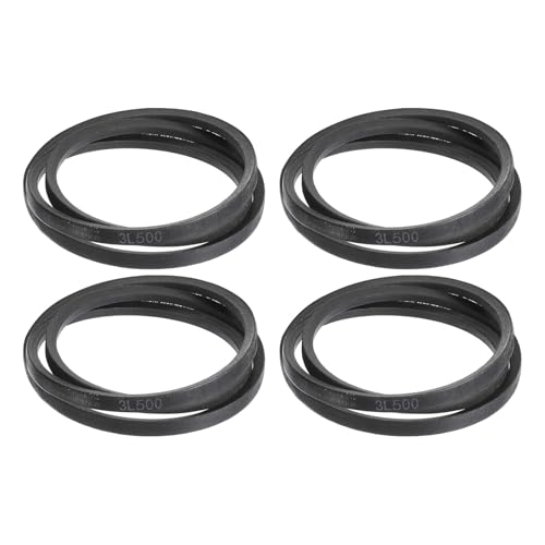 uxcell 4 Pcs 3L500 Classic Wrapped Rubber V-Belt, 50"(1270mm) Outside Circumference, 3L Profile V Belt 3/8" Width 7/32" Height