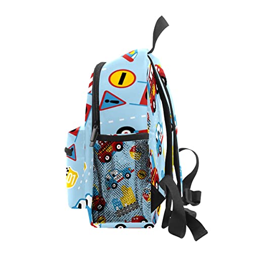 FCZ Kids School Bag Girls Boys Preschool Toddler Backpack for Boy Girl Lightweight Shoulder Book Bag for Kids Perfect Back Pack for Toddler to Kindergarten Firefighter Police Car Blue - Image 6