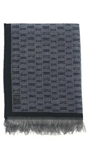 Sciarpa con logo all over e frange sullorlo 40x180 Non definito 0101 NAVY blu